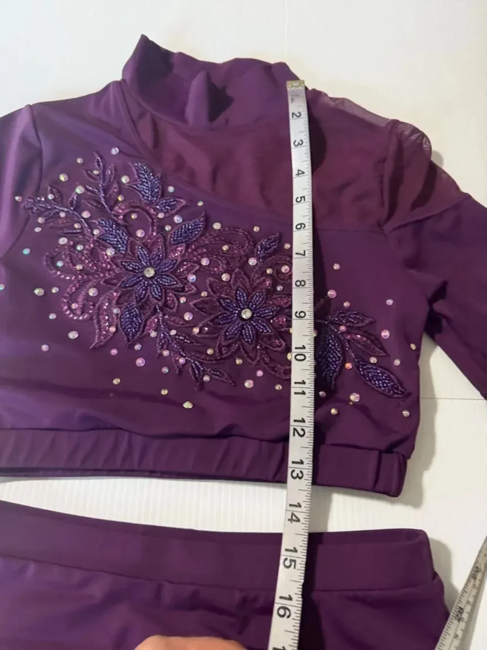 WEISSMAN contemporary Dance Costume purple 2 piece MT10998 mesh custom MA adult